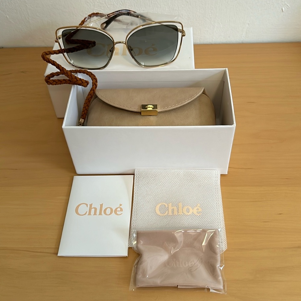 Chloe butterfly shape floating sunglasses.